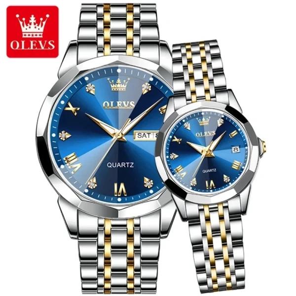 Couple Watch Blue Dial