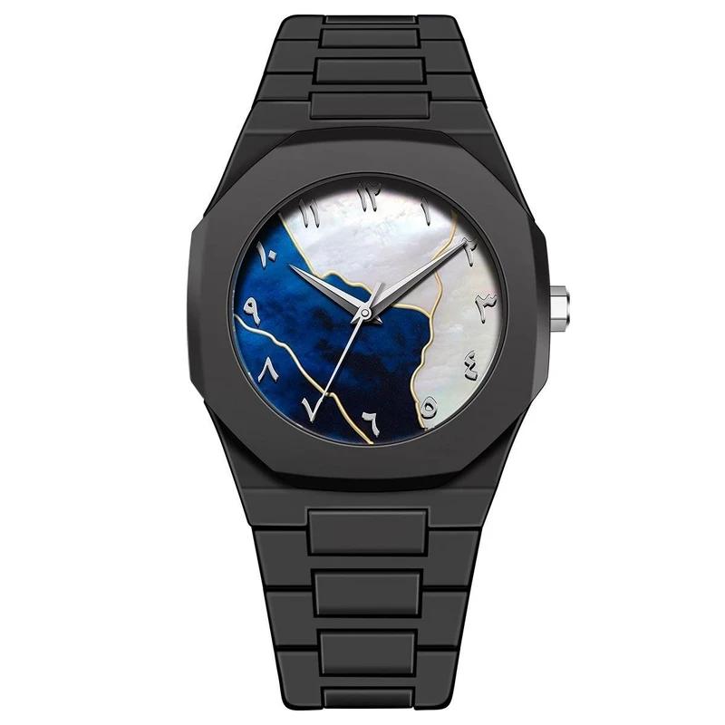 ARABIC BLACK AURA WATCH(Blue Dial)