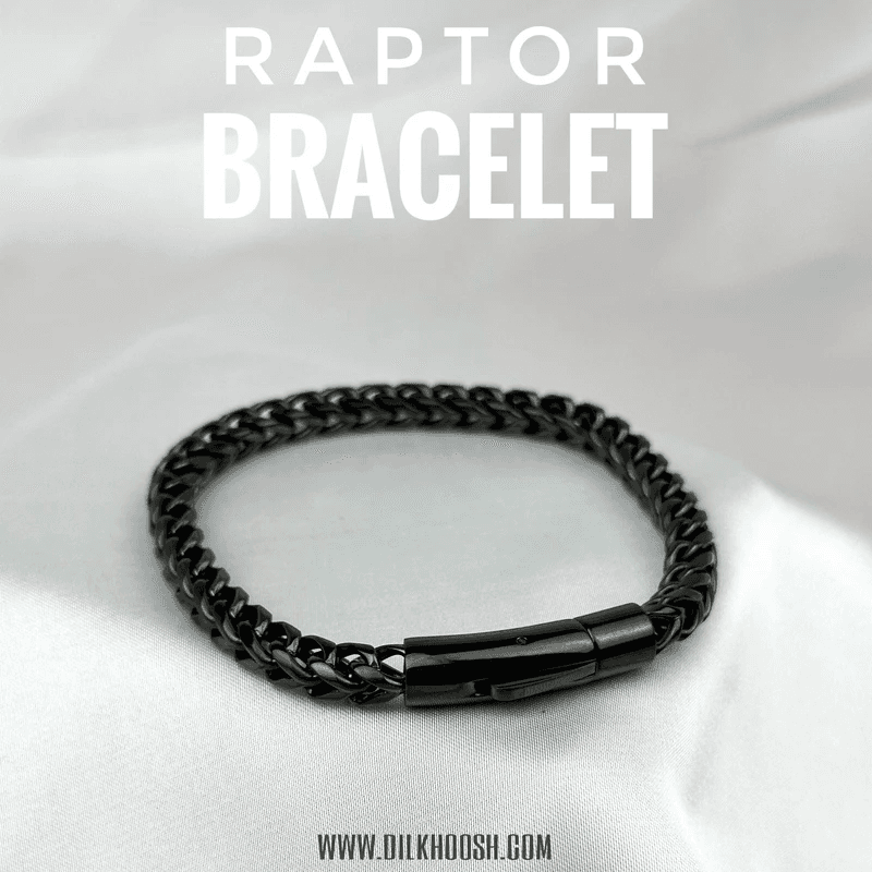 Luxurious Vintage Link Chain Men’s Stainless Steel Bracelet- Black